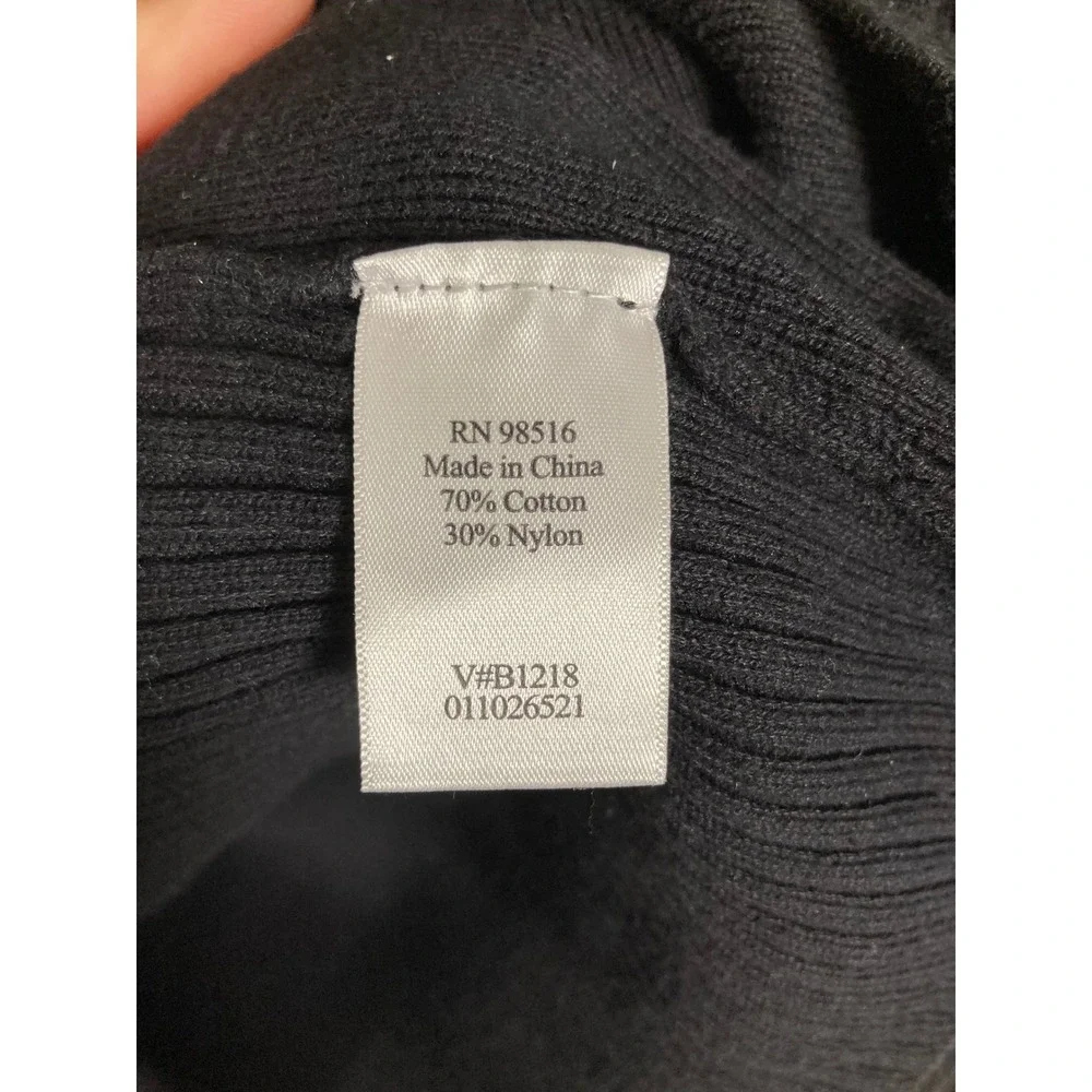 Classic Minimalist Coldwater Creek Women XL Black‎ Ribbed Turtleneck Sweater